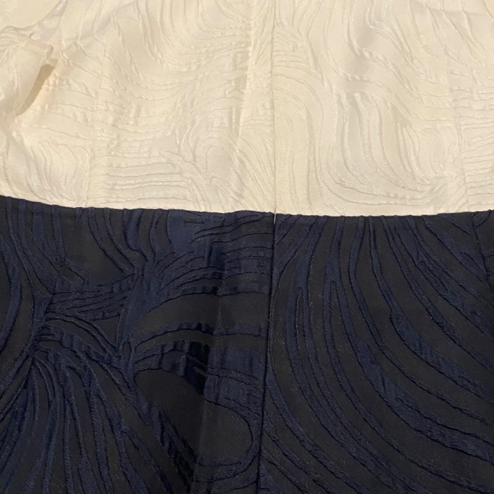 Escada Colorblock Pattern Midi Length Dress, Blue/White 16571